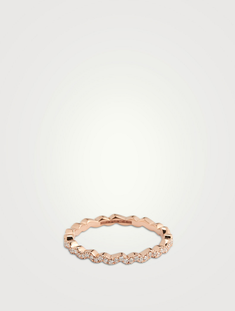 Ivy 18K Rose Gold Eternity Band With Diamonds