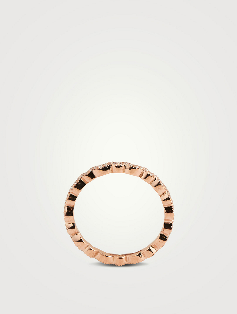 Ivy 18K Rose Gold Eternity Band With Diamonds