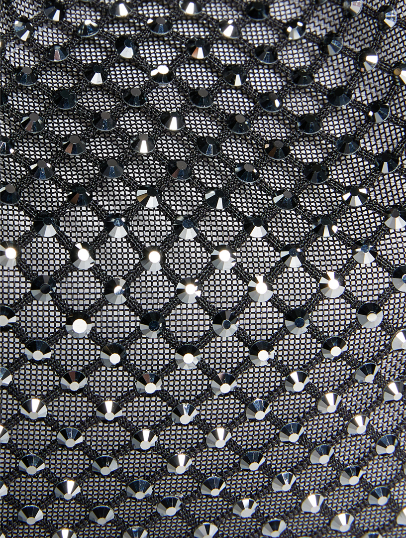 Bon Bon Crystal Mesh Clutch With Velvet Bow