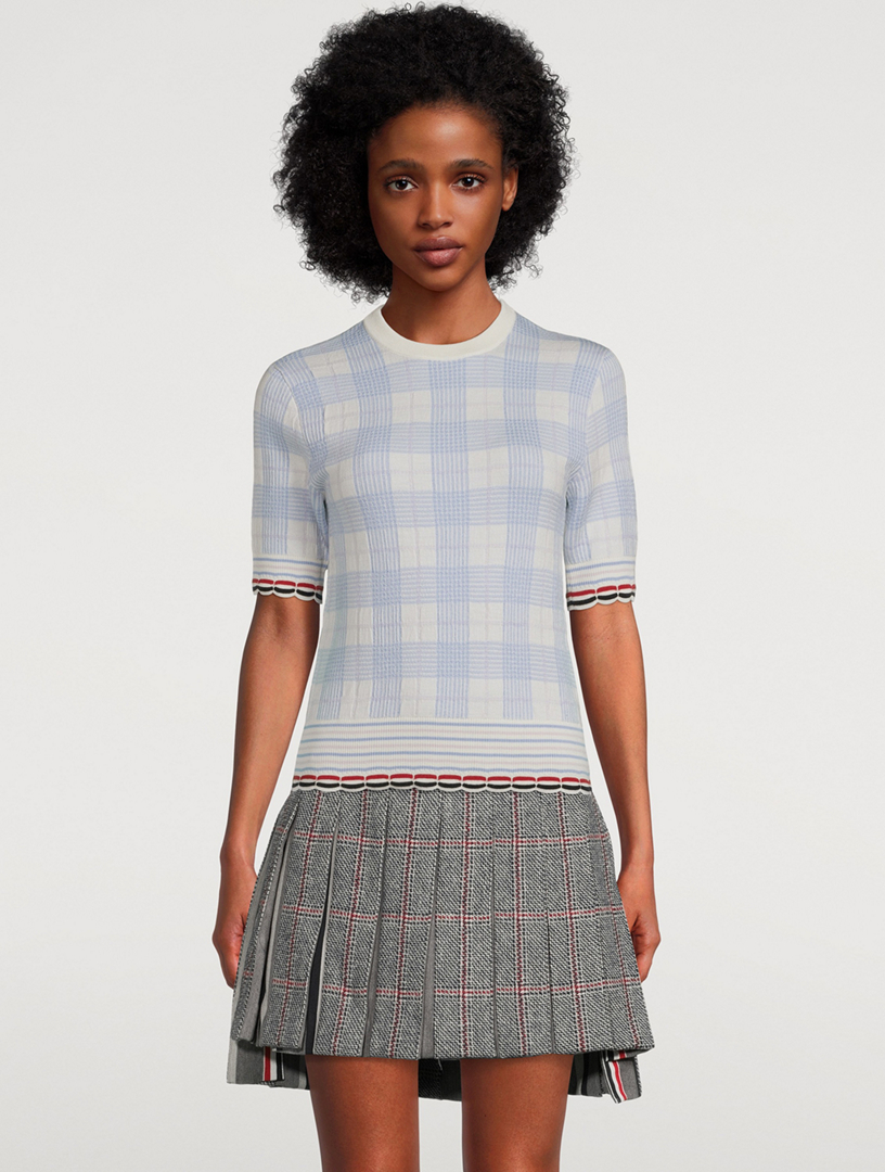 Hairline Check Merino Wool Sweater