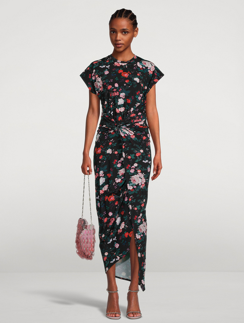 Draped Dress Floral Print