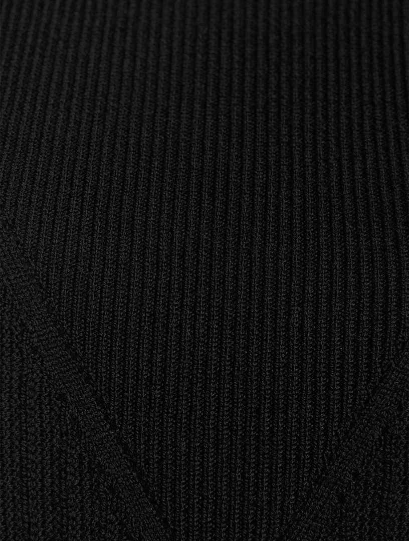 Chain-Trimmed Cropped Sweater