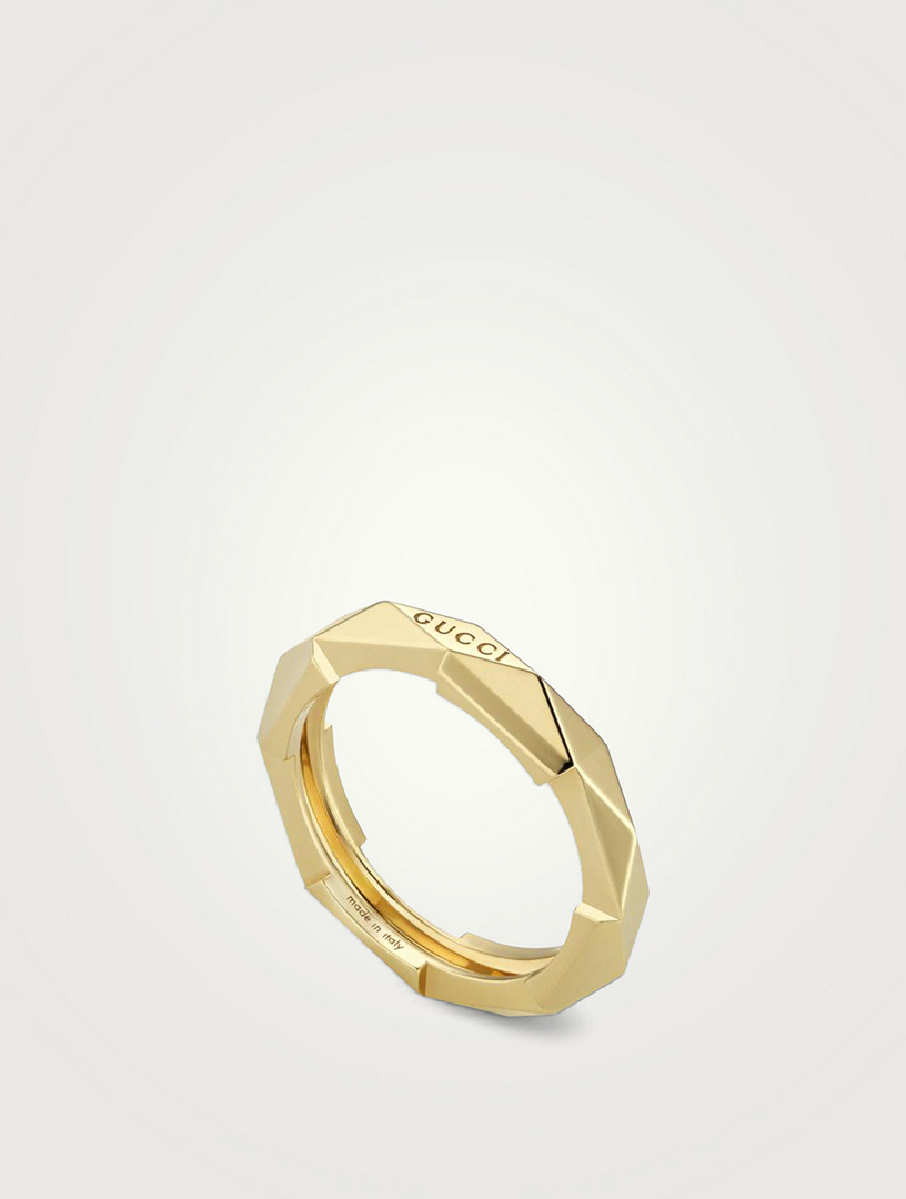 Gucci Running G 18K Yellow Gold Signet Style Ring Sz 6.75