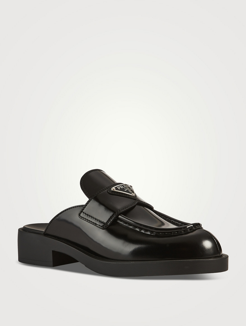 Prada brushed store leather loafers