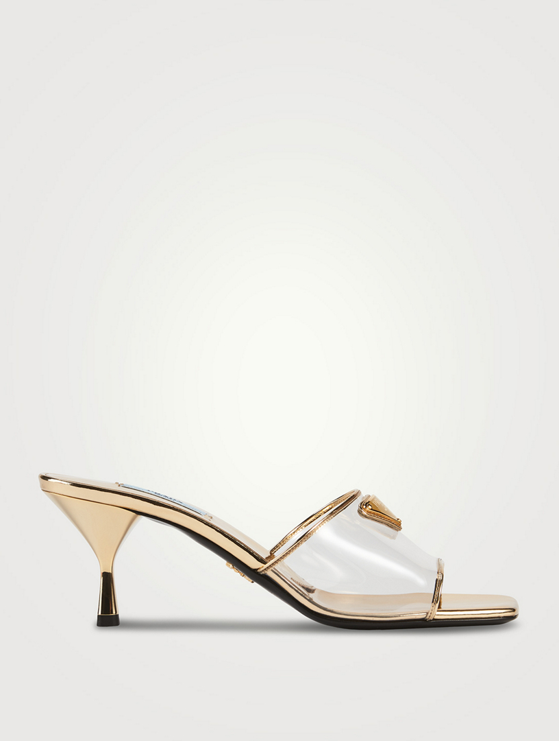 PRADA PVC And Metallic Leather Mules Holt Renfrew