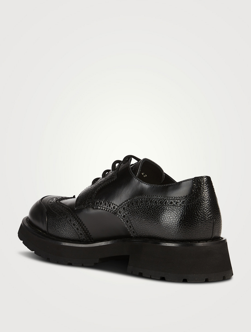 ALEXANDER MCQUEEN Punk Worker Leather Derby Shoes | Holt Renfrew