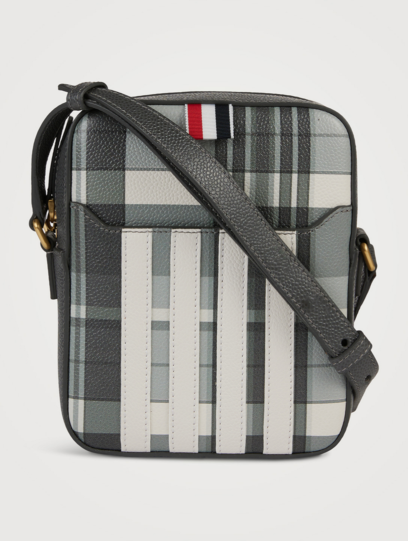 Leather Madras Vertical Camera Bag