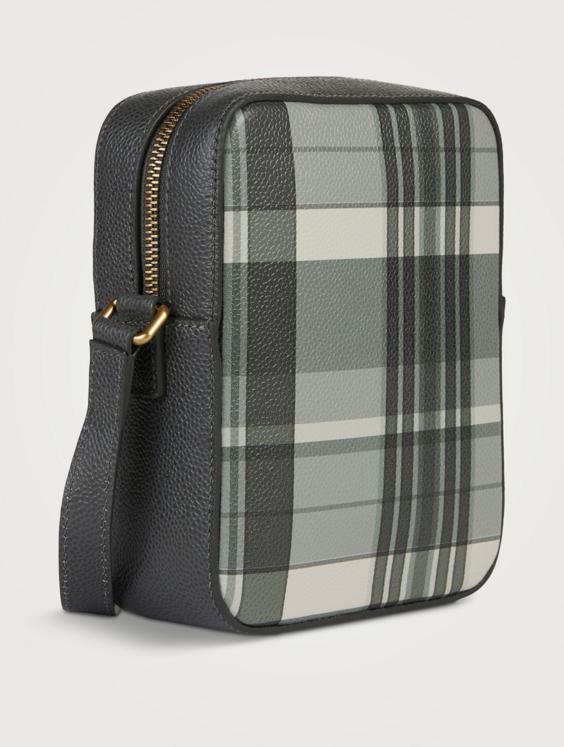 Leather Madras Vertical Camera Bag