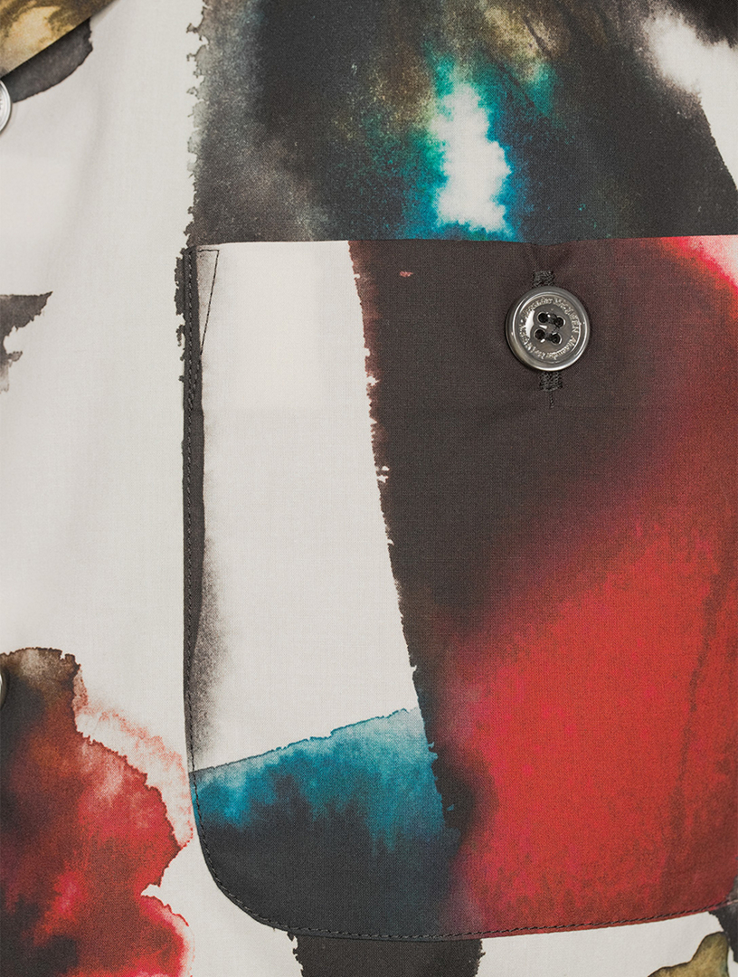 Short-Sleeve Shirt Watercolour Graffiti Print