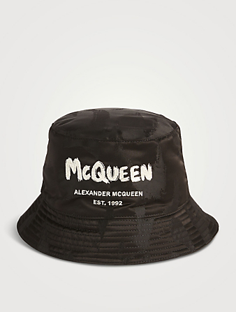 ALEXANDER MCQUEEN Graffiti Bucket Hat  Black