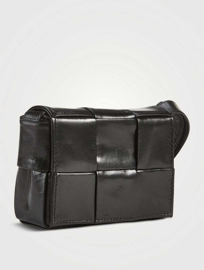 Bottega Veneta Black Intrecciato Leather Messenger Bag Bottega Veneta