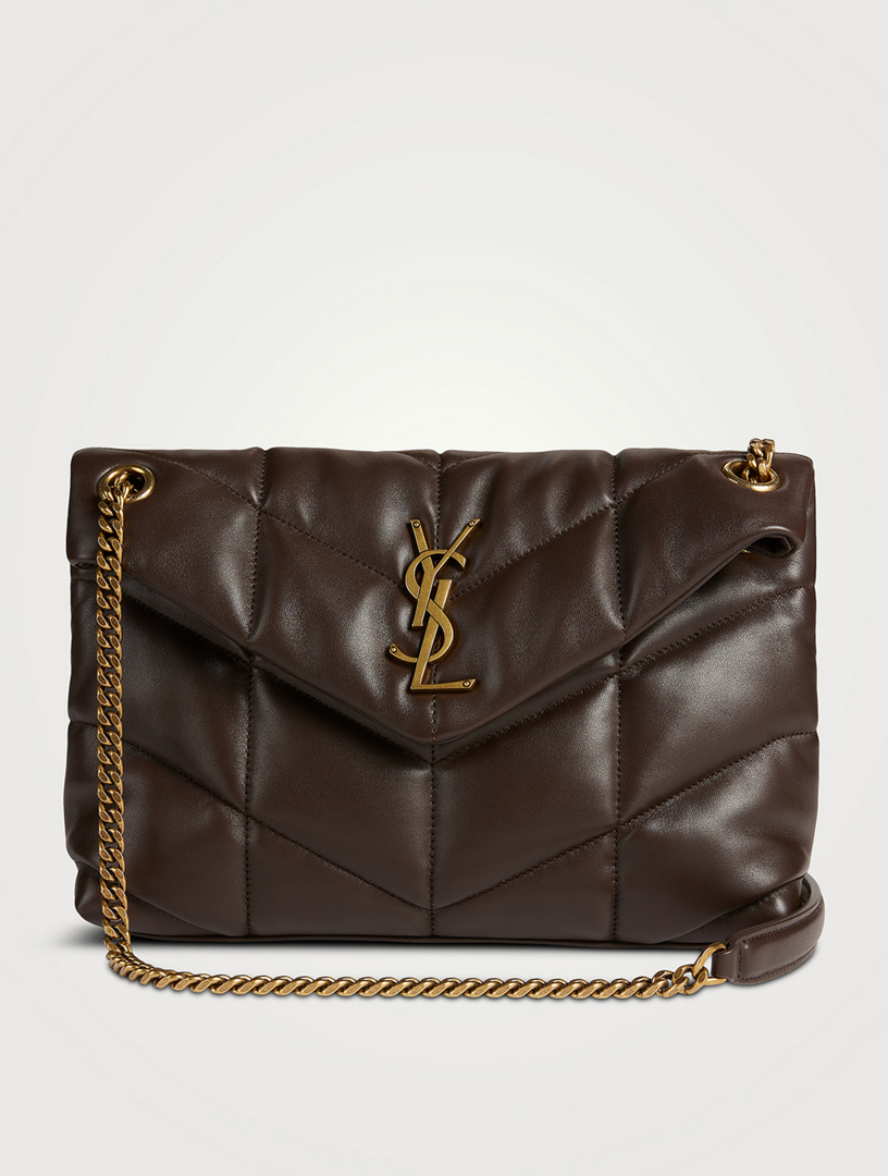 Saint Laurent Monogram YSL Toile Flat Crossbody Messenger Bag