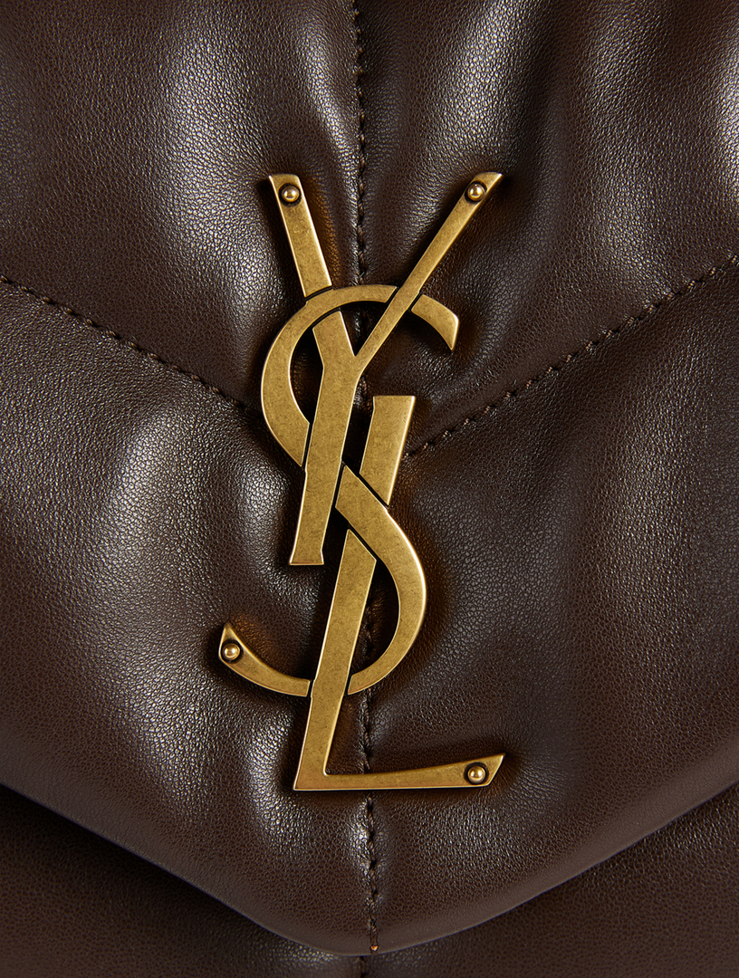 SAINT LAURENT Small Loulou Puffer YSL Monogram Leather Chain Bag