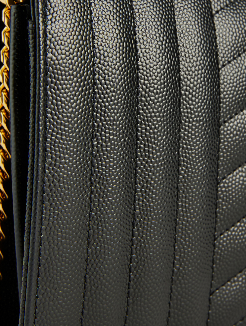 Saint Laurent Monogram Quilted Leather Chain Wallet