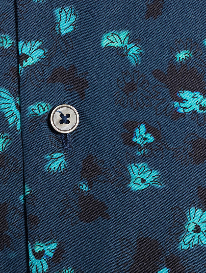 Slim-Fit Shirt Hazy Floral Print