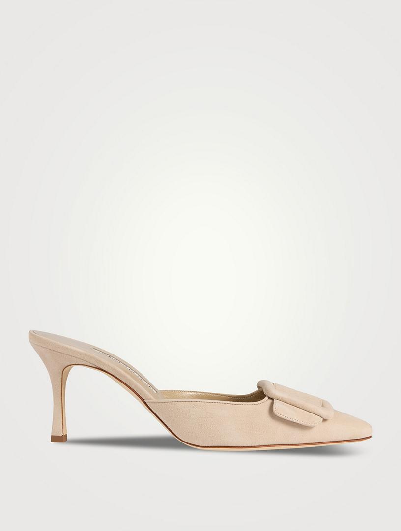 MANOLO BLAHNIK Maysale 70 Suede Mules | Holt Renfrew