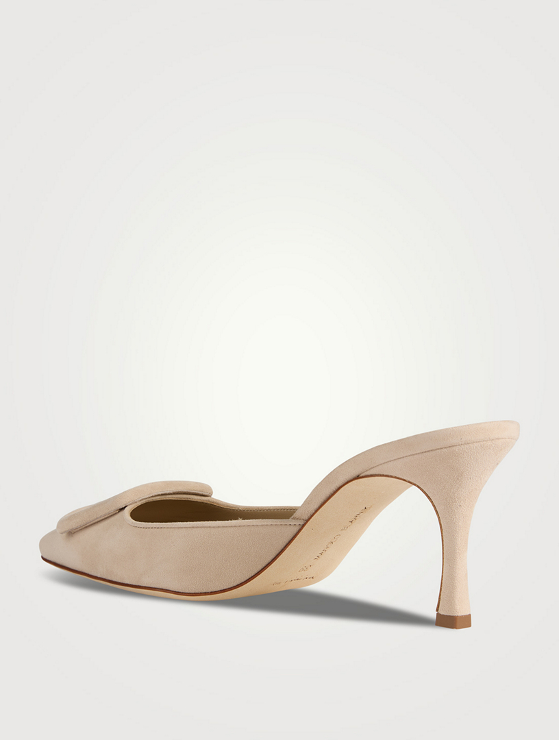 MANOLO BLAHNIK Maysale 70 Suede Mules | Holt Renfrew