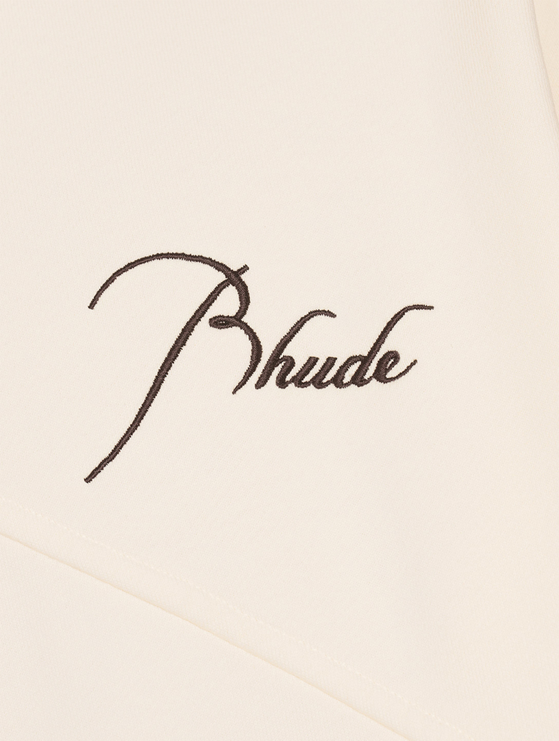 RHUDE Quarter-Zip Sweatshirt With Cursive Logo  White