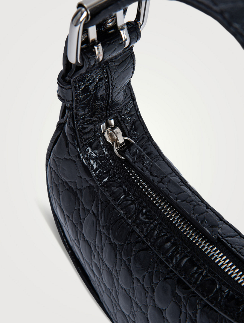 BY FAR Mini Soho Croc-Embossed Leather Shoulder Bag | Holt