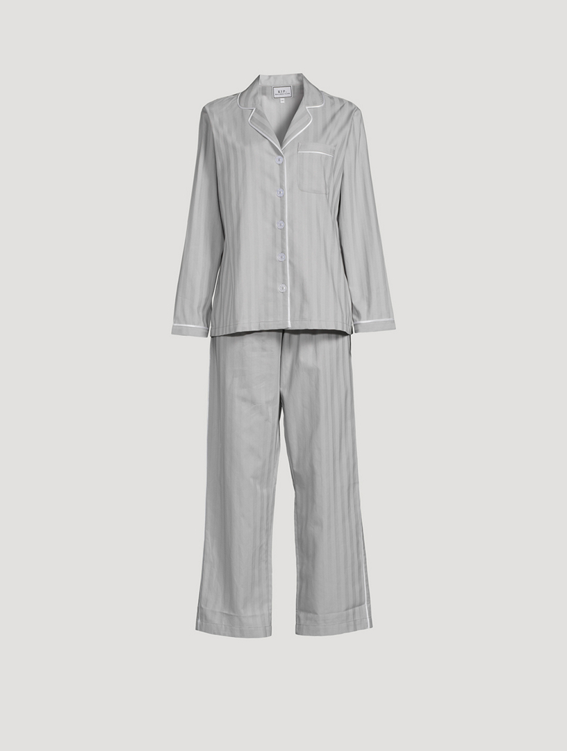 Premium Cotton Pajama Set in Monochrome