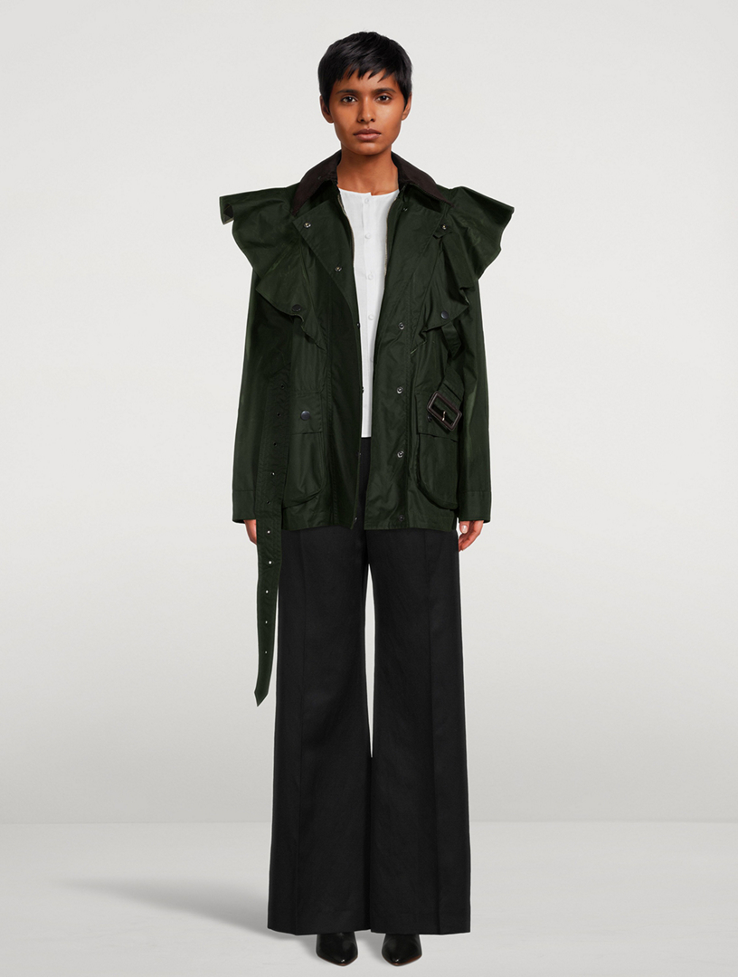 Wide-Leg Wool And Linen Trousers