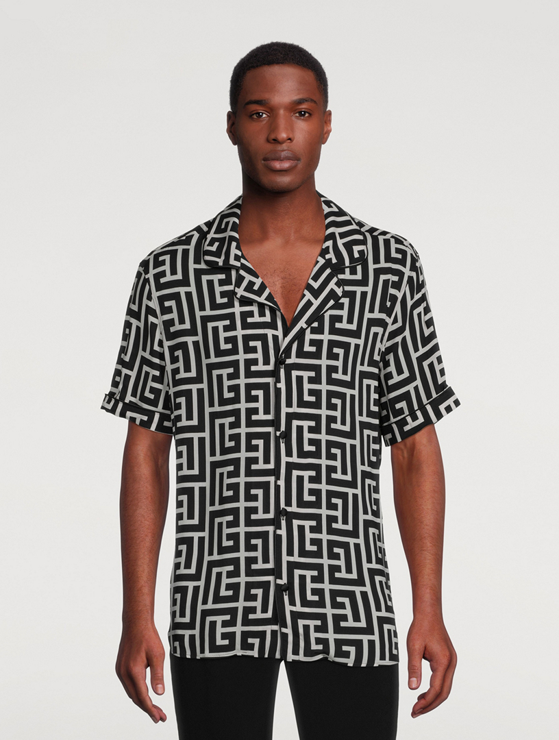Short-Sleeve Shirt Macro Monogram Print