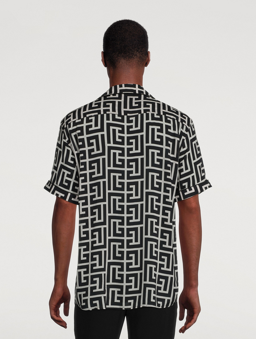 Short-Sleeve Shirt Macro Monogram Print