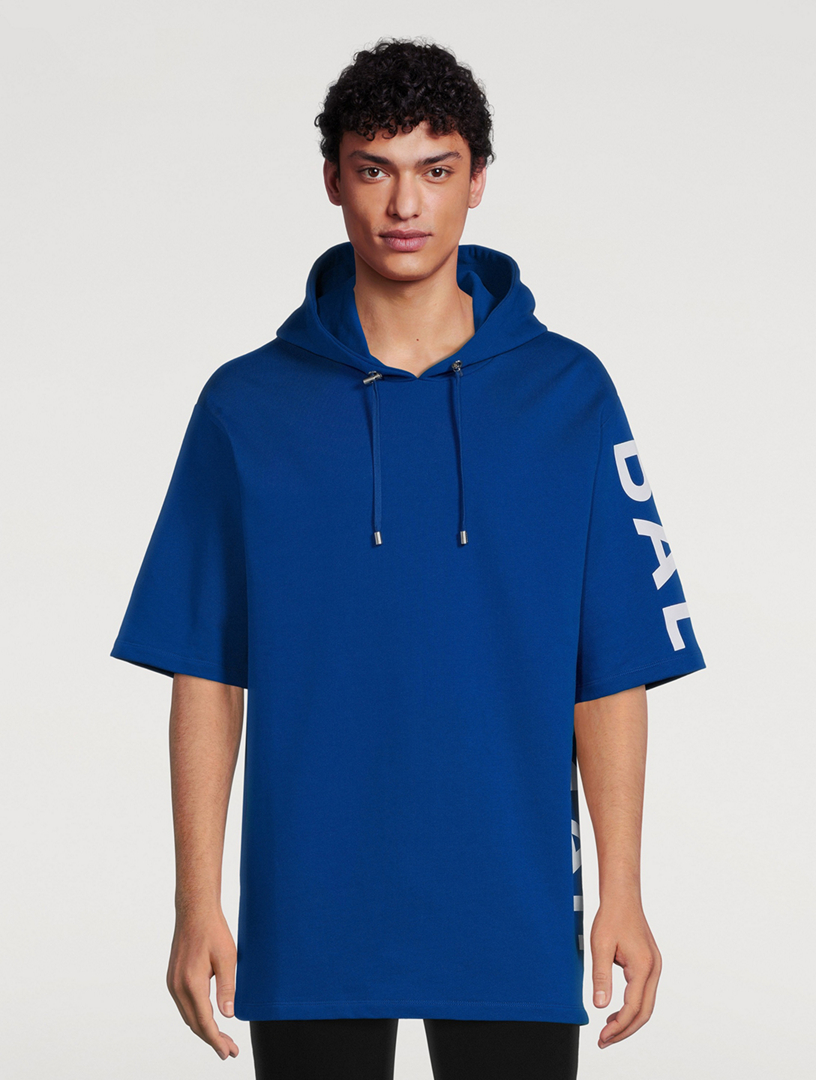 BALMAIN Short Sleeve Oversized Hoodie Holt Renfrew