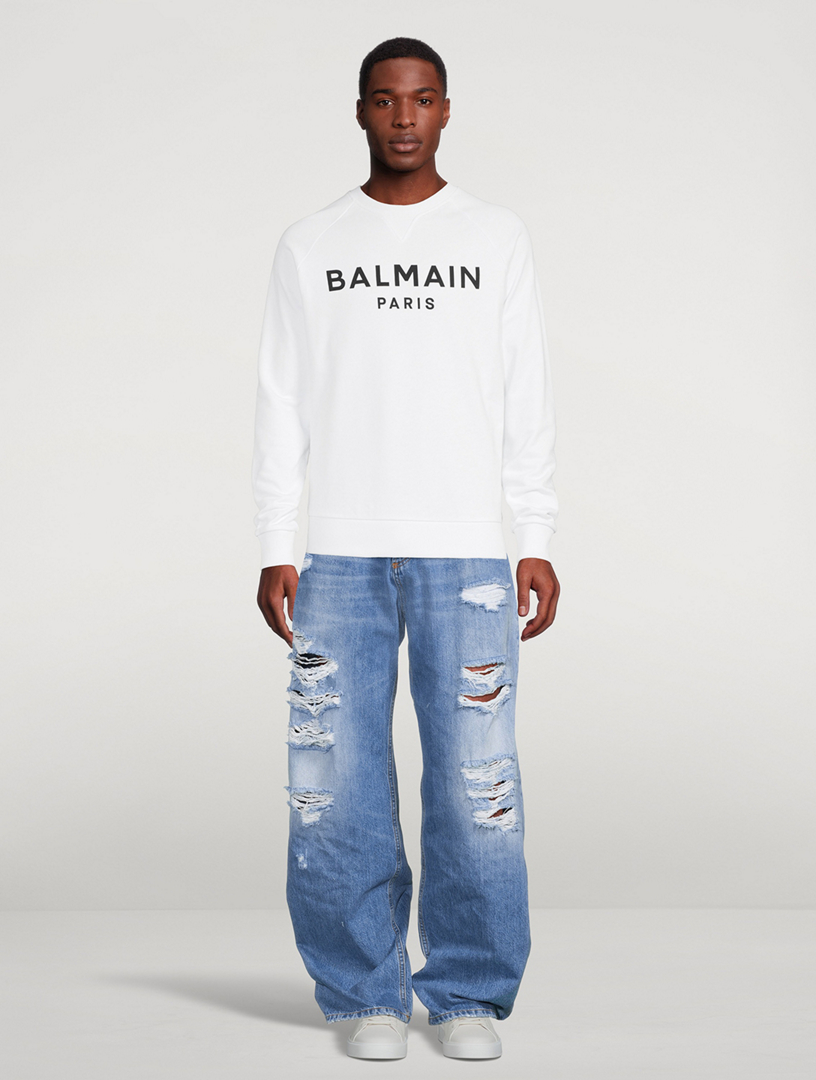 Destroyed Wide-Leg Jeans