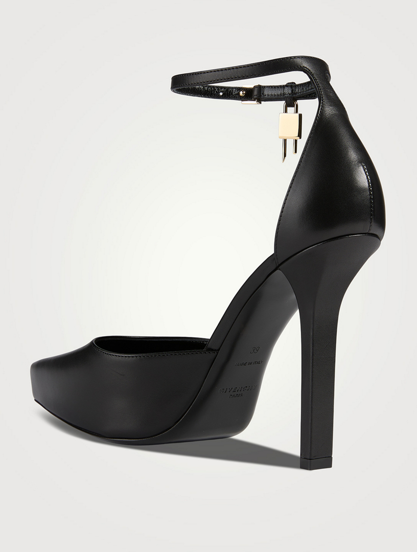 G Lock Leather Platform Pumps