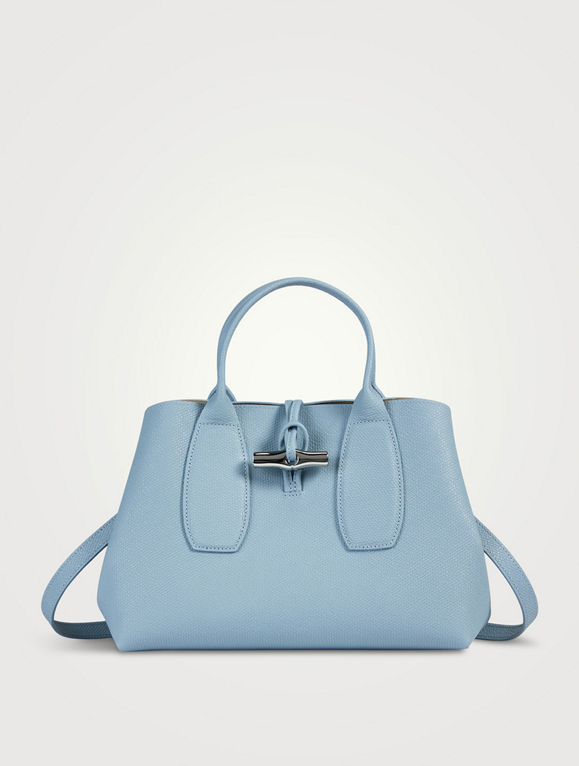 Longchamp Medium Roseau Leather Tote Bag - Blue