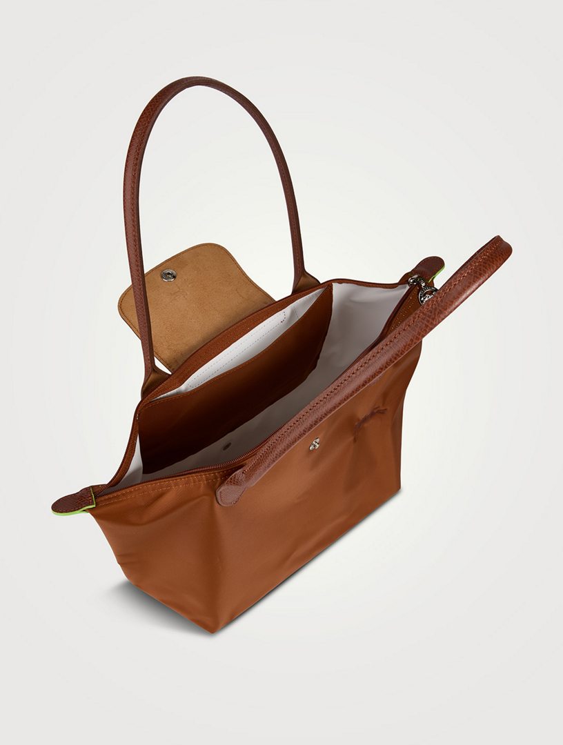 Le Pliage green pouch Cognac