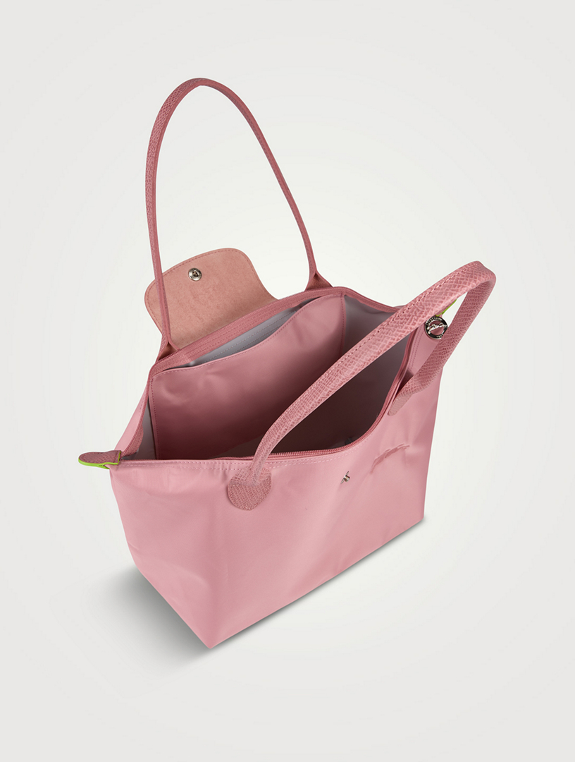 Longchamp Le Pliage Green L Tote Bag Recycled Canvas Petal Pink Women