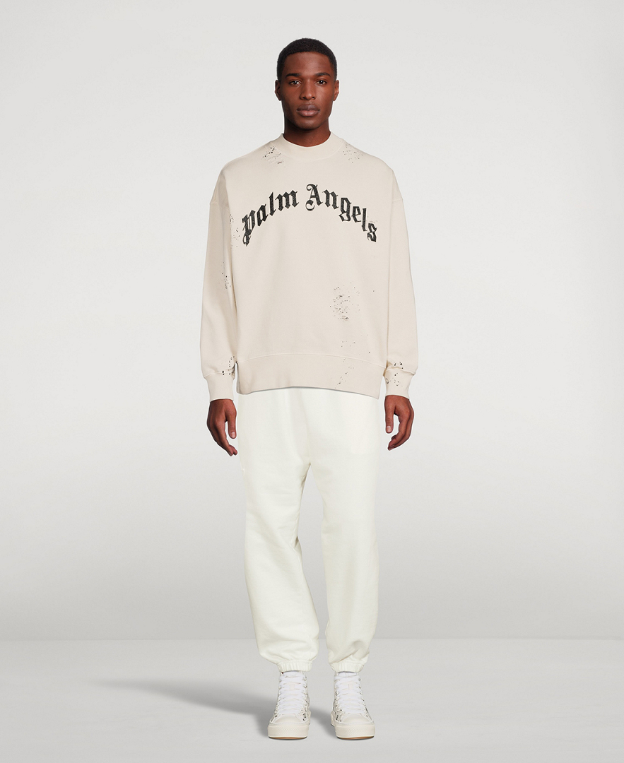 PALM ANGELS Cotton Sweatpants With Tonal Embroidery | Holt Renfrew