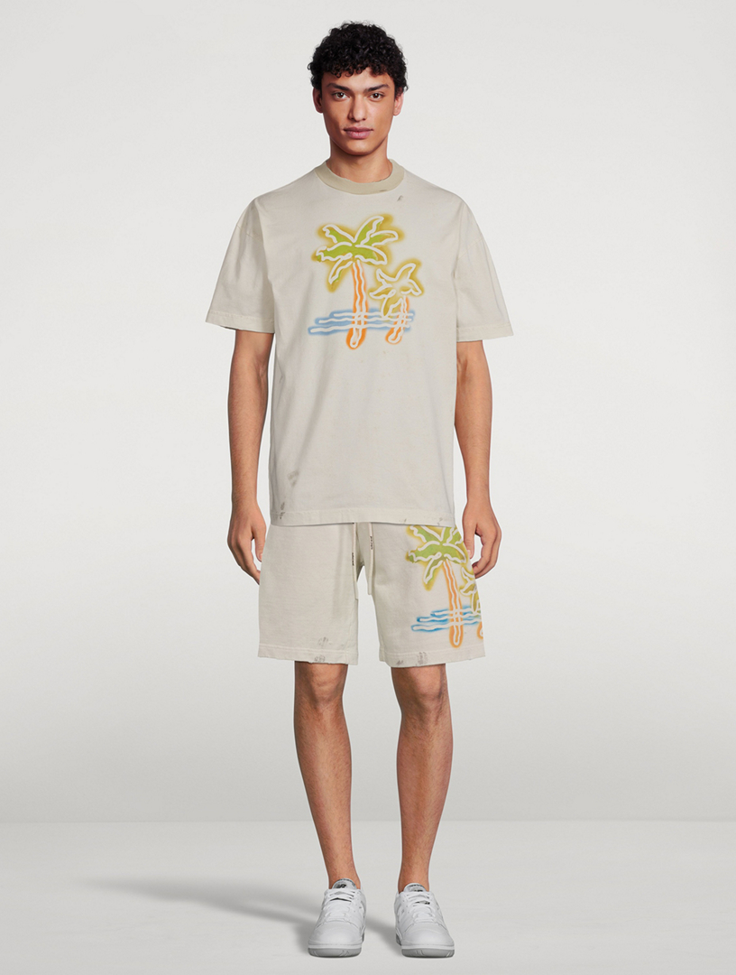 Palm Neon Cotton Sweat Shorts