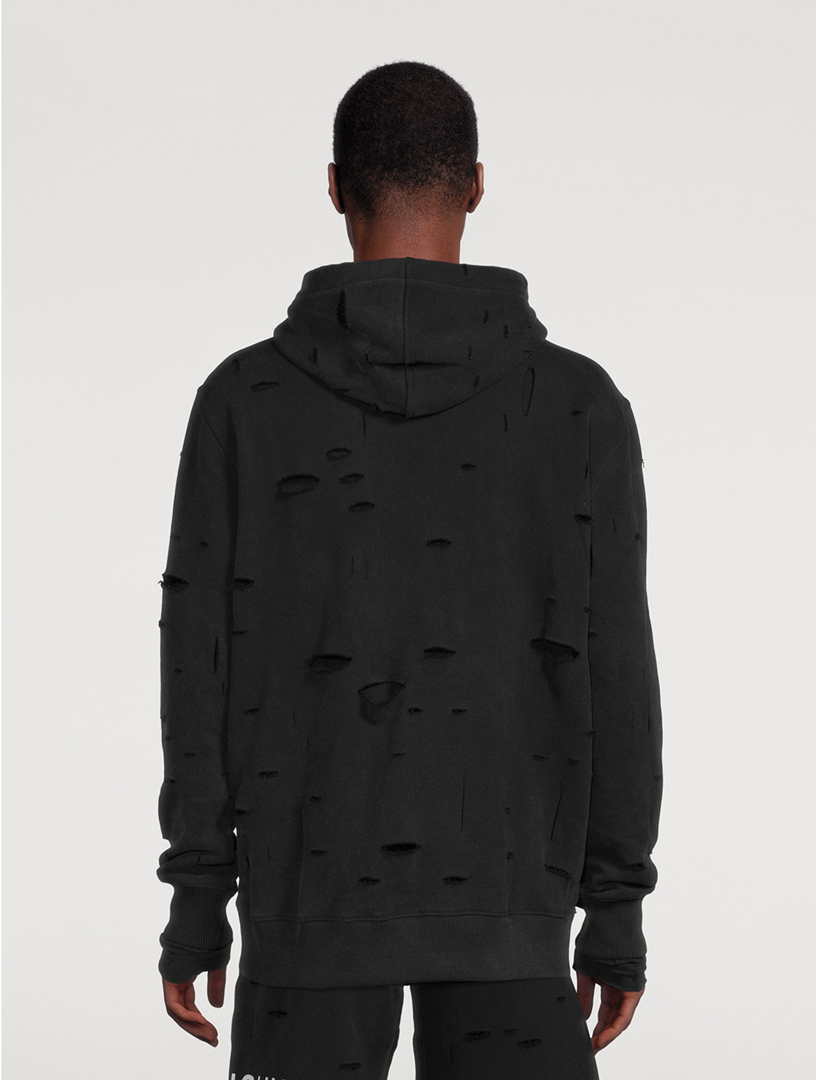 Shop GIVENCHY Givenchy hoodie in felpa with destroyed effect