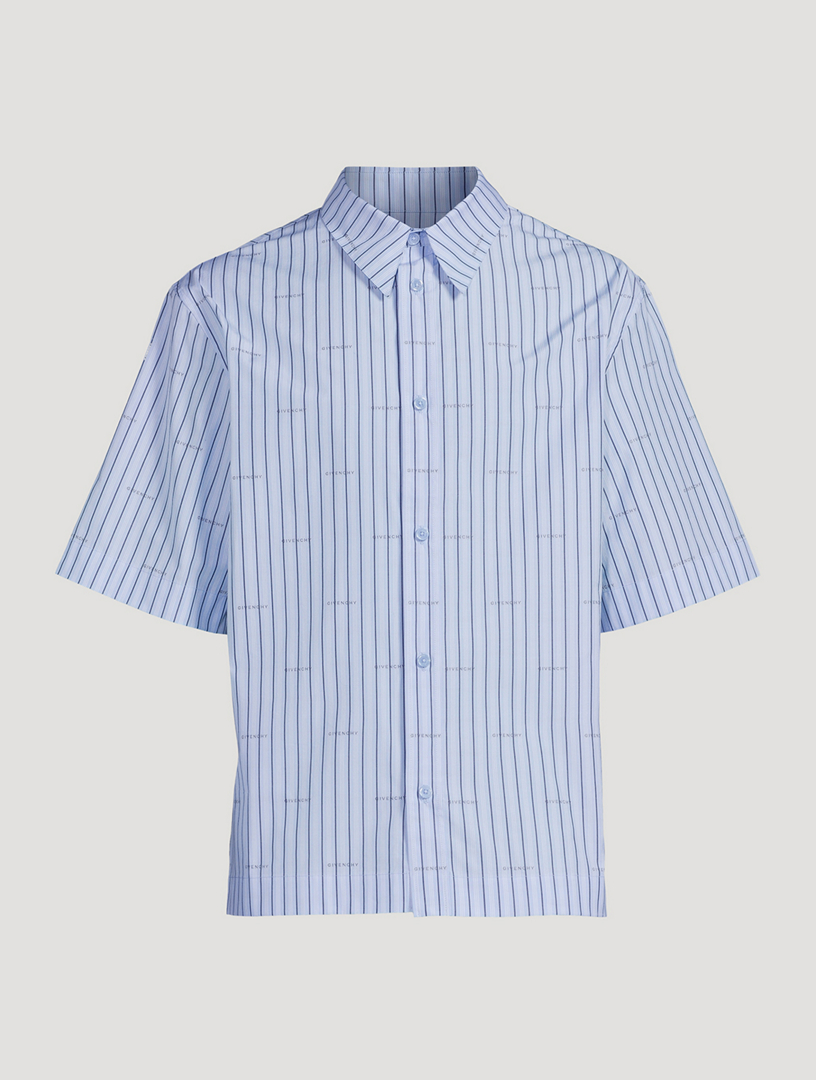 Poplin Short-Sleeve Shirt In Striped Print