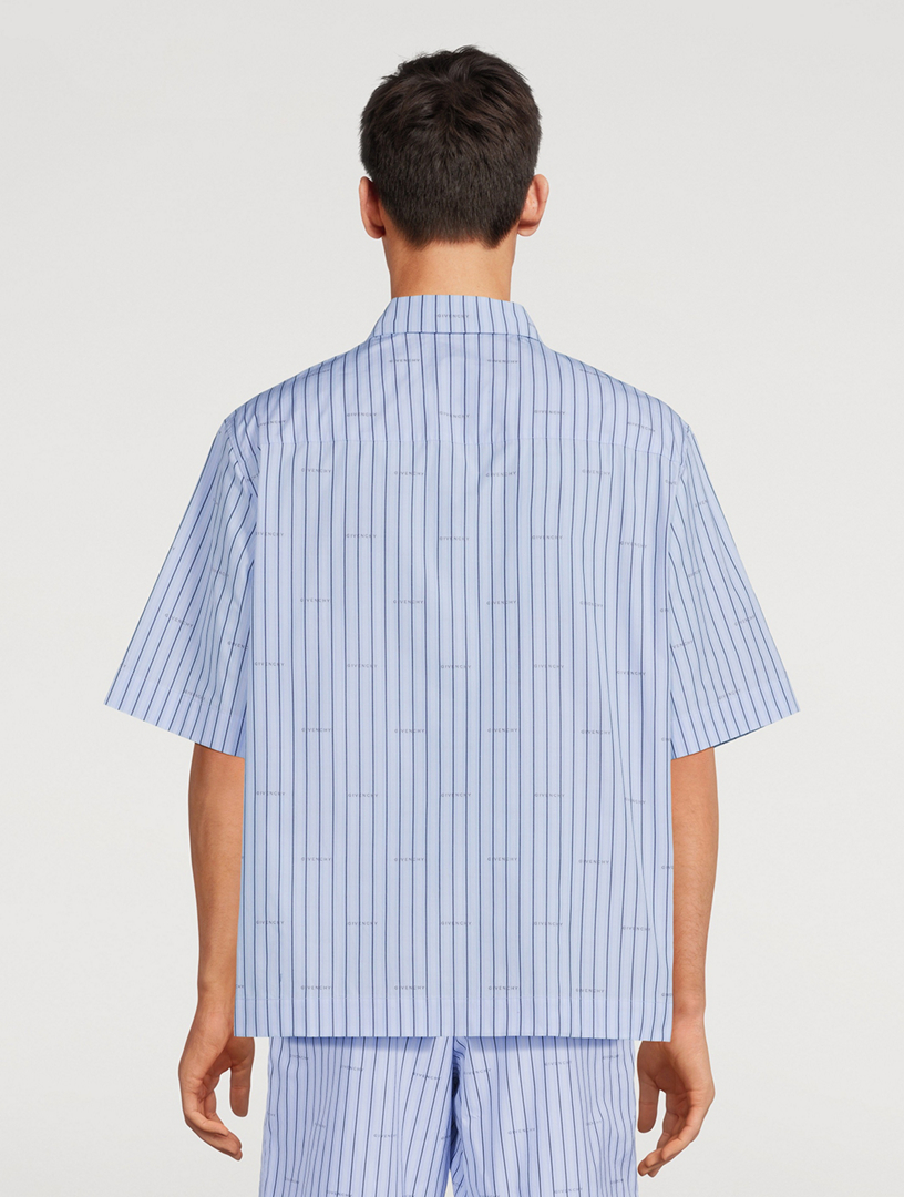 GIVENCHY Poplin Short-Sleeve Shirt In Striped Print | Holt Renfrew