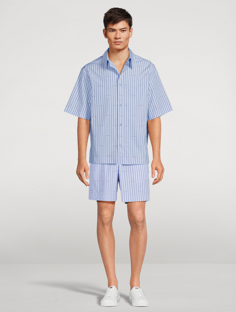 GIVENCHY Poplin Short-Sleeve Shirt In Striped Print | Holt Renfrew