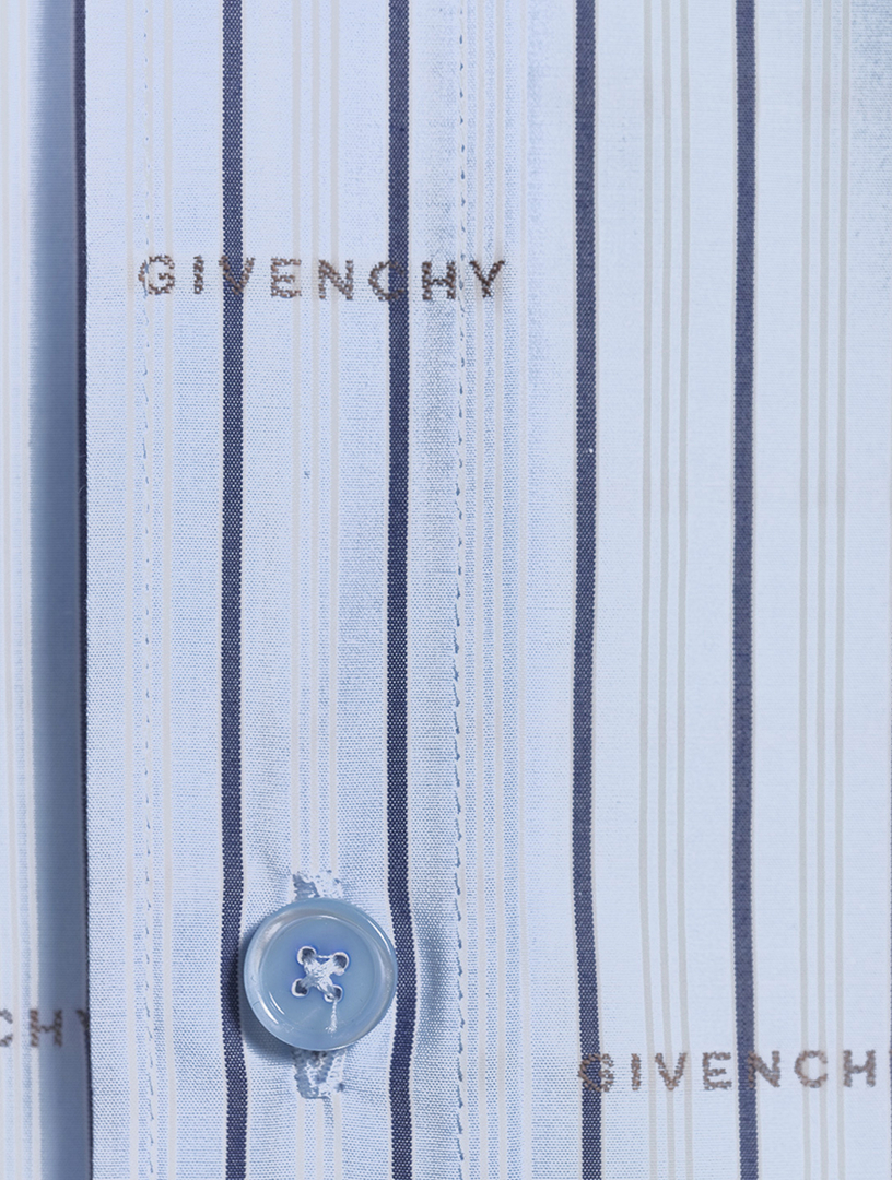 GIVENCHY Poplin Short-Sleeve Shirt In Striped Print | Holt Renfrew