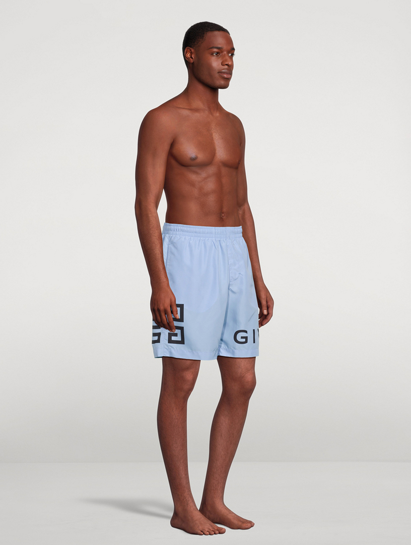 Logo Swim Trunks in Blue - Giorgio Armani