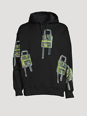 GIVENCHY Oversized Hoodie In 4G Lock Print  Black