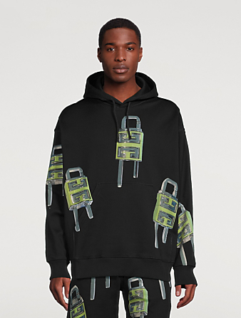 GIVENCHY Oversized Hoodie In 4G Lock Print  Black