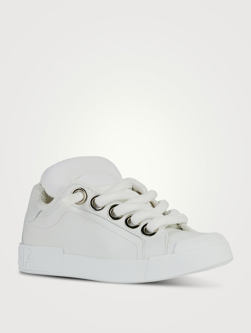 DOLCE & GABBANA Sneakers Portofino en cuir  Blanc
