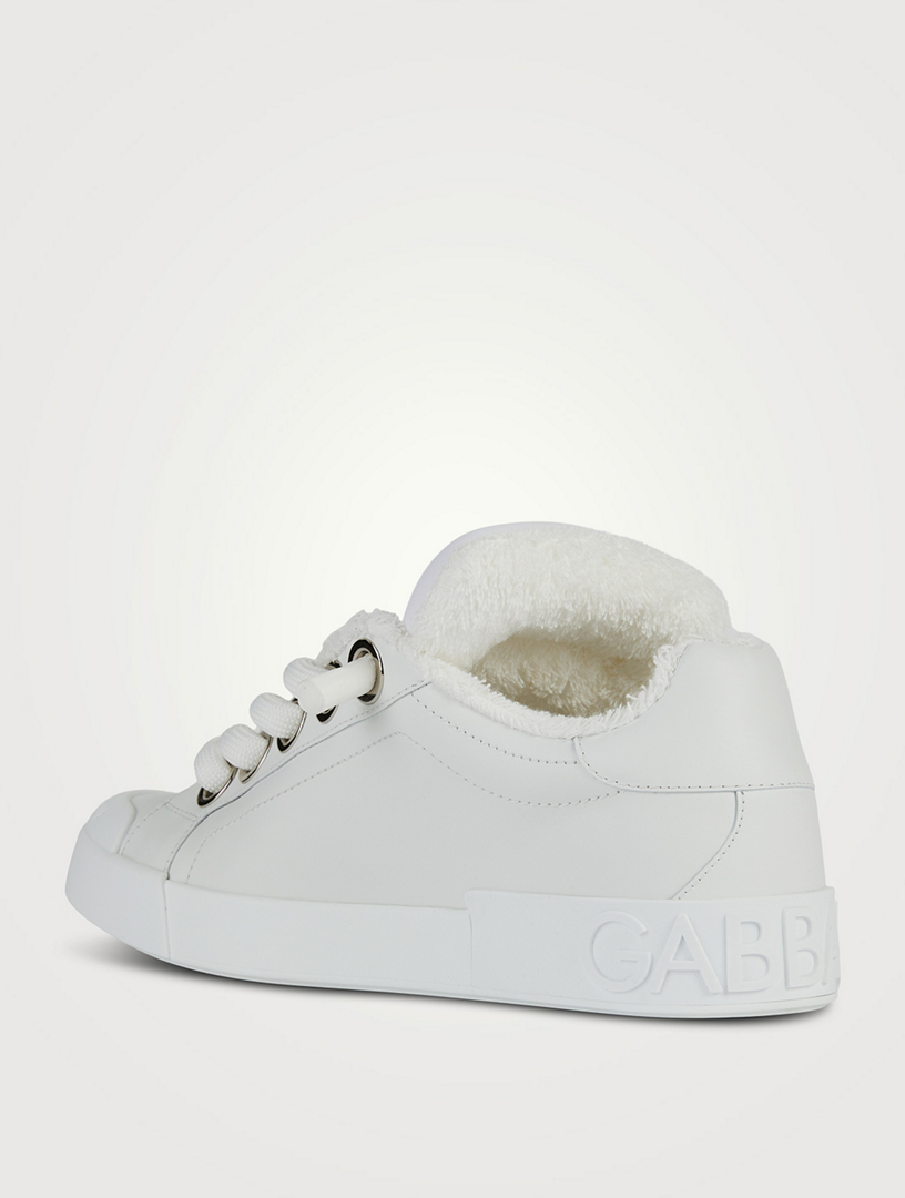 DOLCE & GABBANA Sneakers Portofino en cuir  Blanc