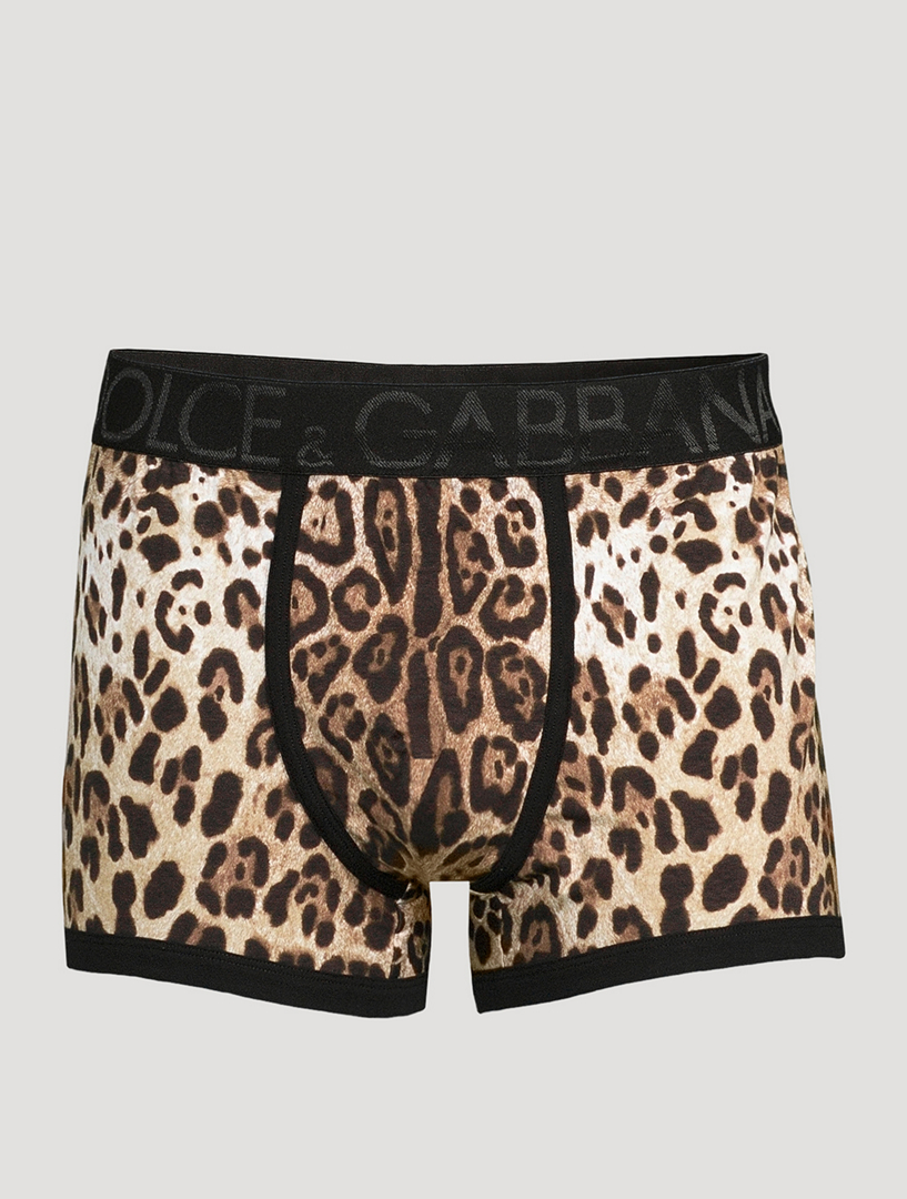 Cotton Stretch Boxers In Leopard Print