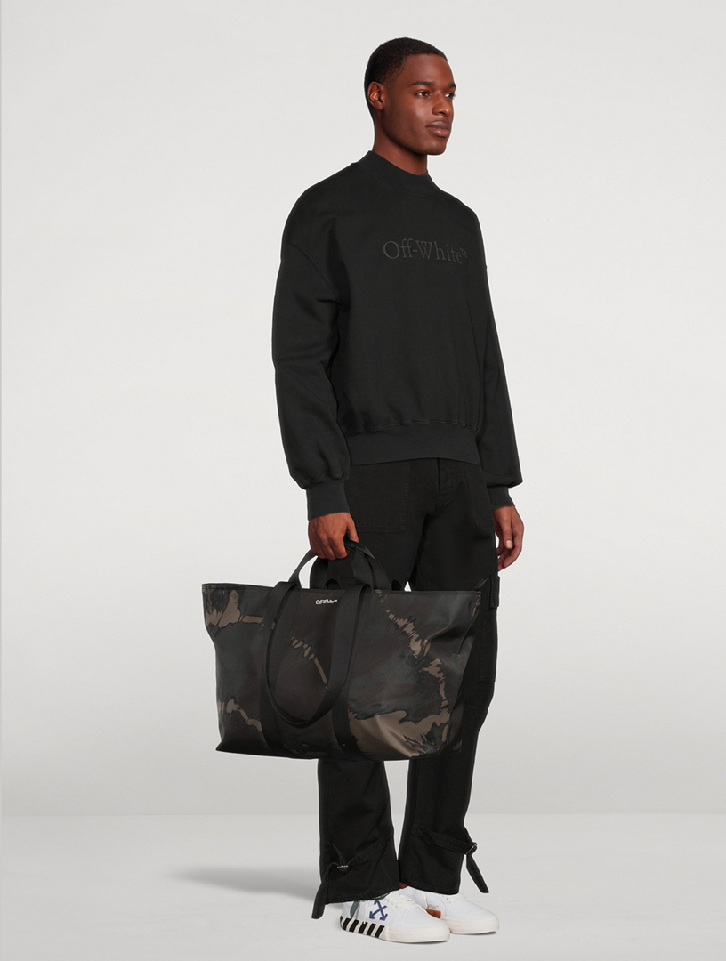 OFF-WHITE: Off White commercial tote bag in nylon - White