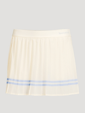 Serif Logo Pleated Tennis Skirt