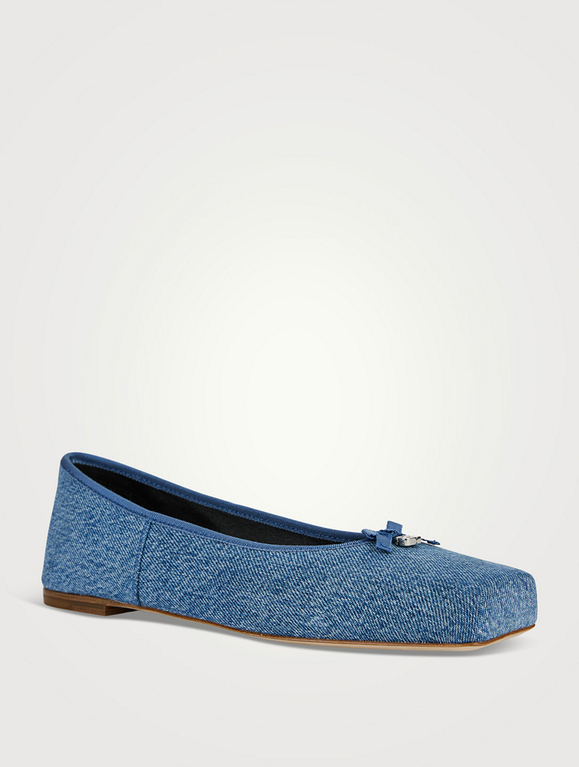 ALEXANDER WANG Billie Denim Ballet Flats | Holt Renfrew