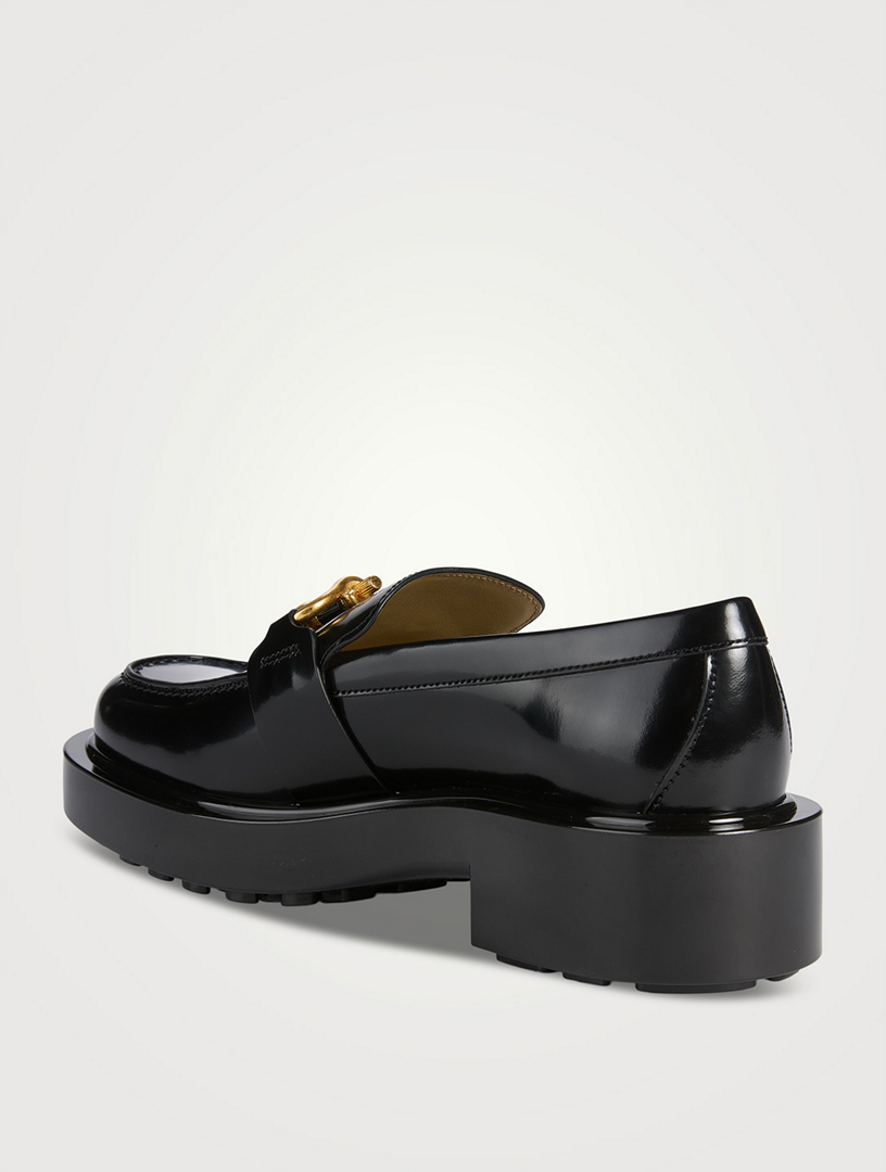 BOTTEGA VENETA Monsieur Patent Leather Loafers  Black